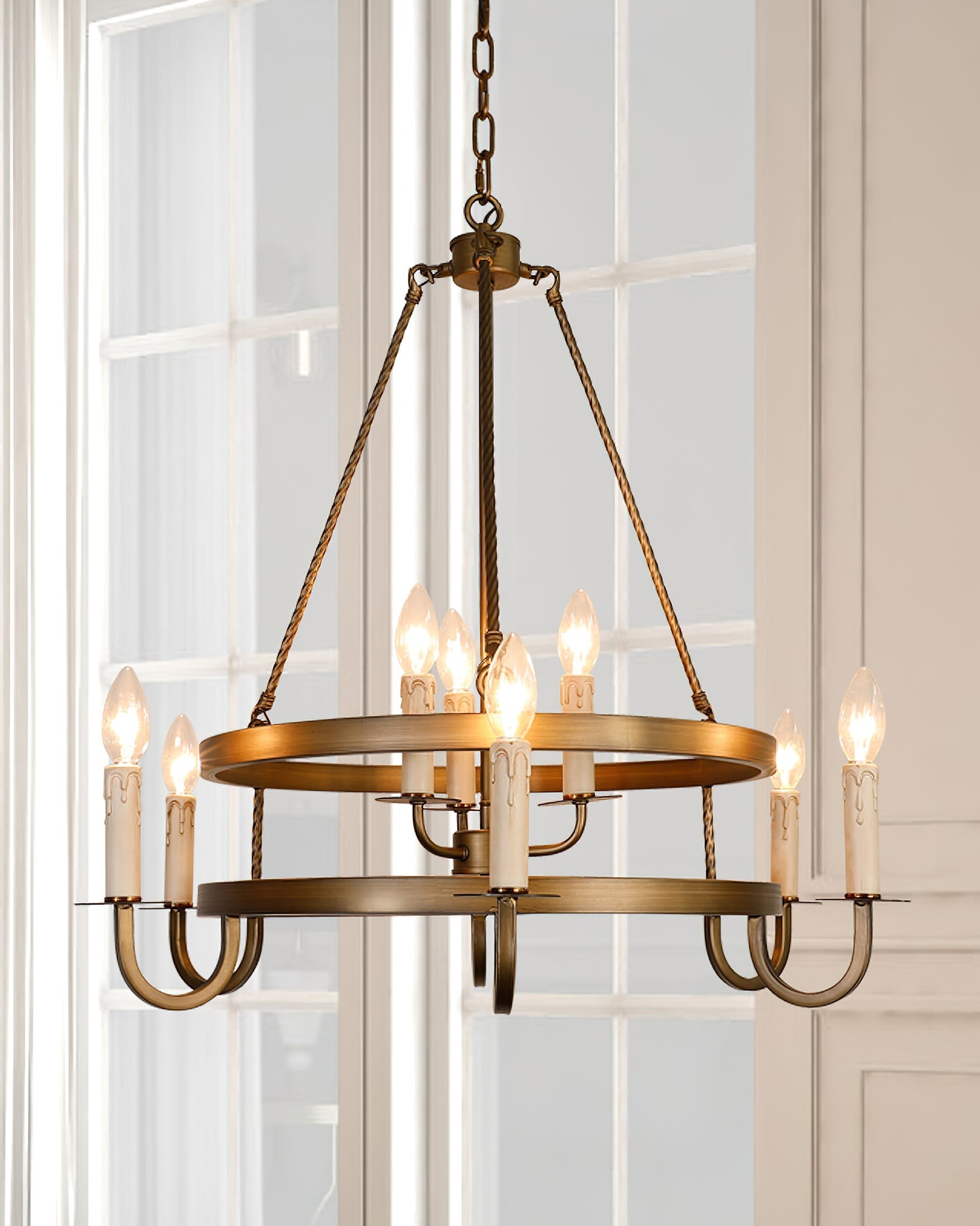 Vintara Brass Candle Chandelier - Letslighting