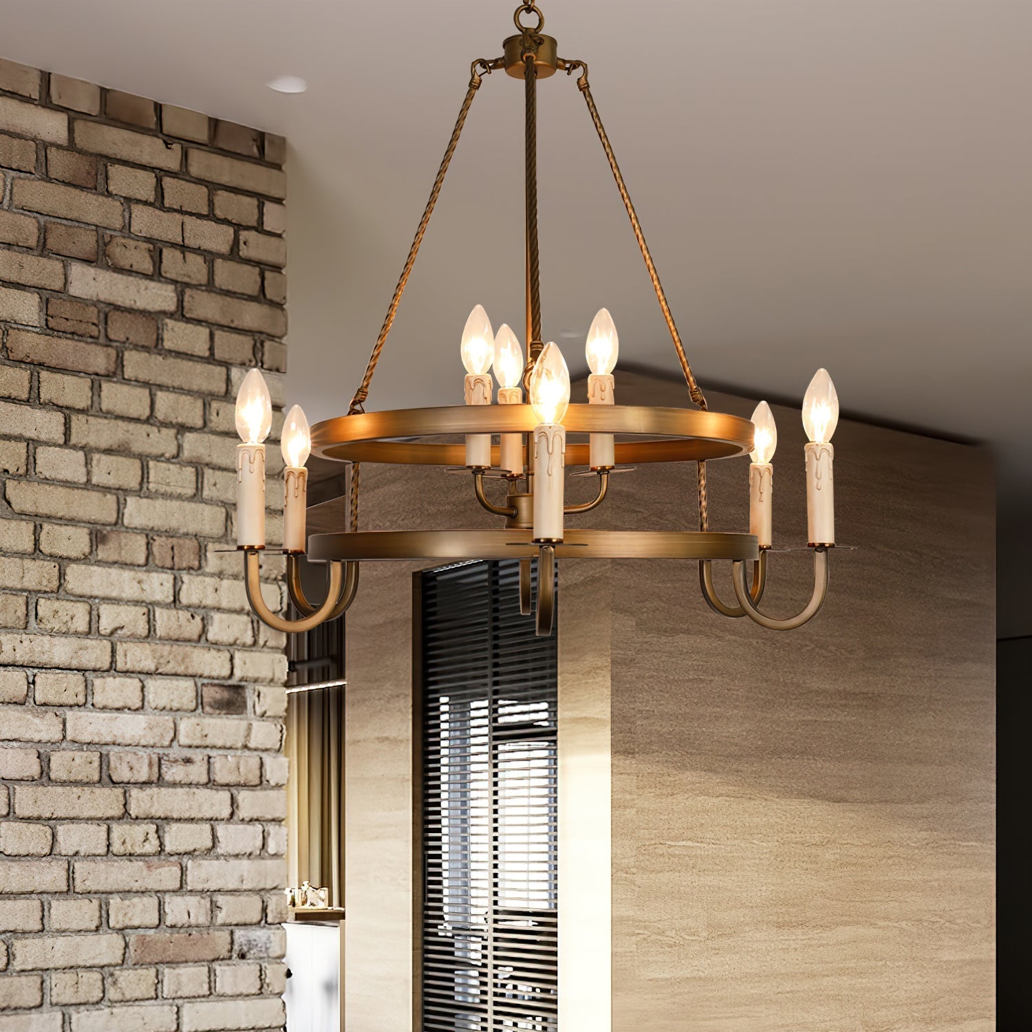 Vintara Brass Candle Chandelier - Letslighting