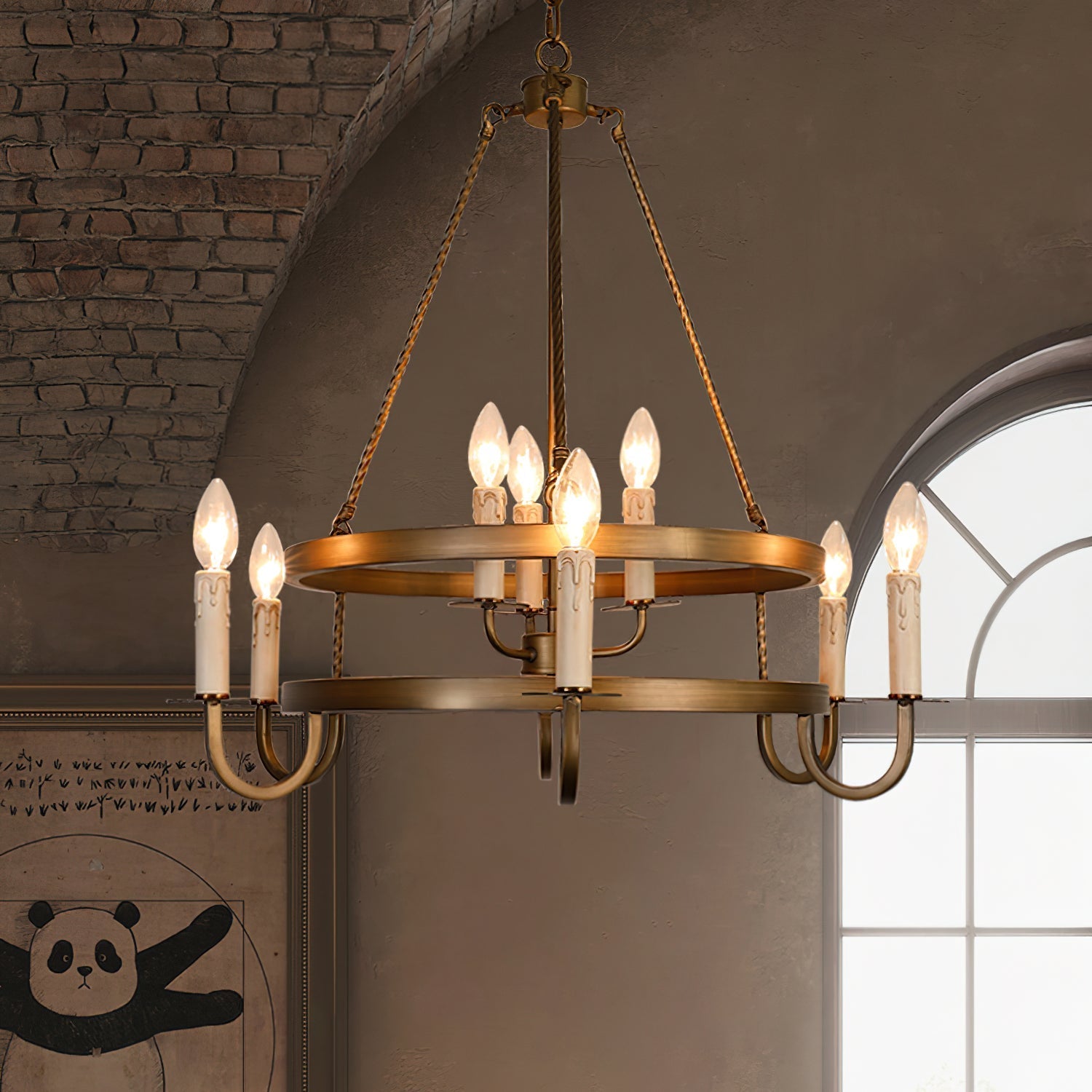 Vintara Brass Candle Chandelier - Letslighting
