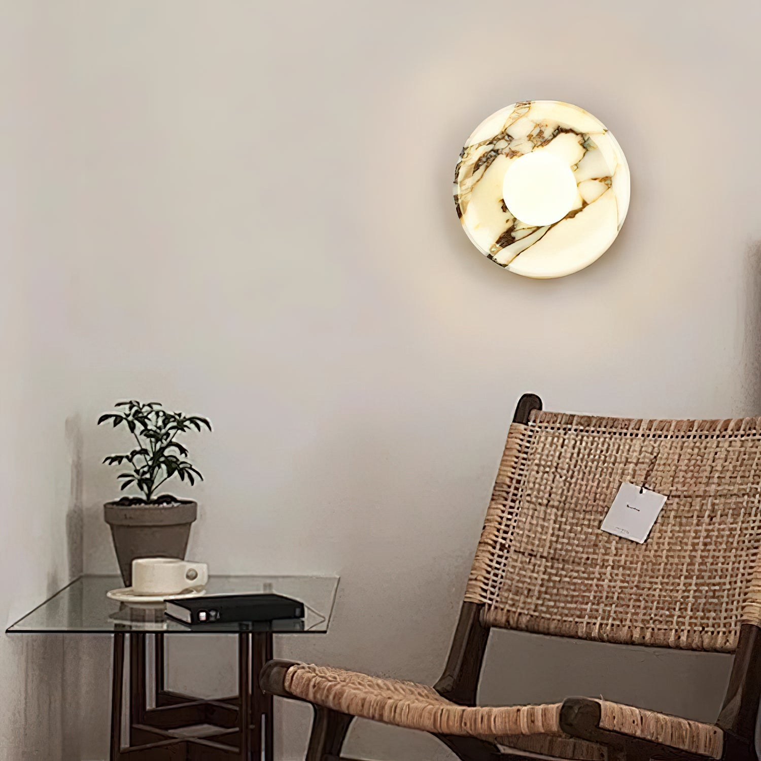 Cacariel Modern Minimalist Marble Glass Wall Lamp - Letslighting
