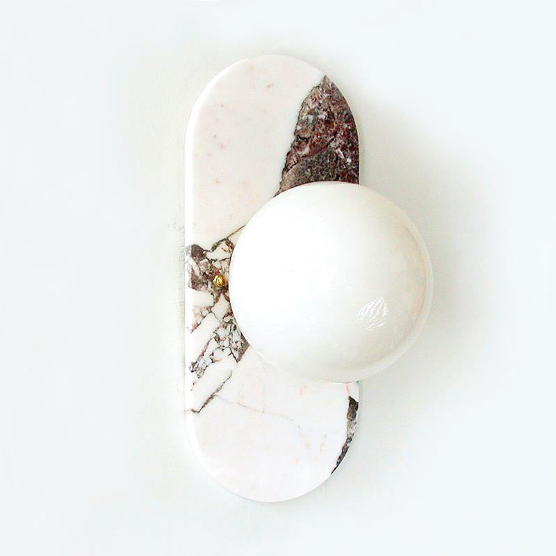 Evenara Modern Minimalist Oval Marble Glass Wall Lamp - Letslighting