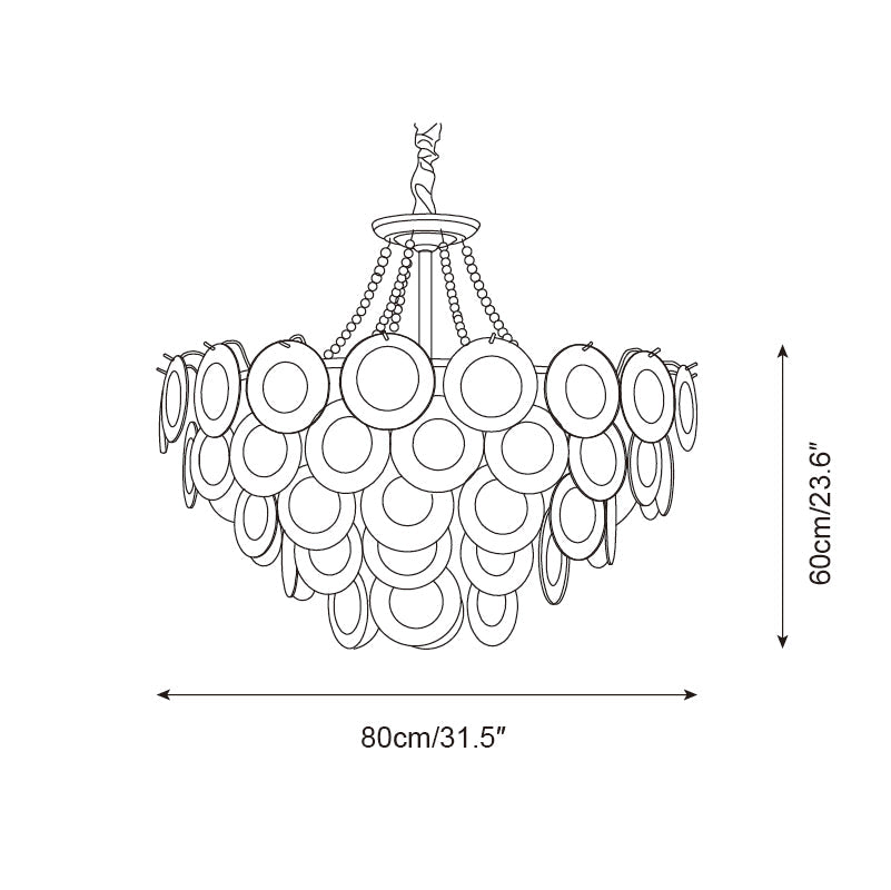 Violaire Chandelier with Blush Pink & Clear Discs - Letslighting