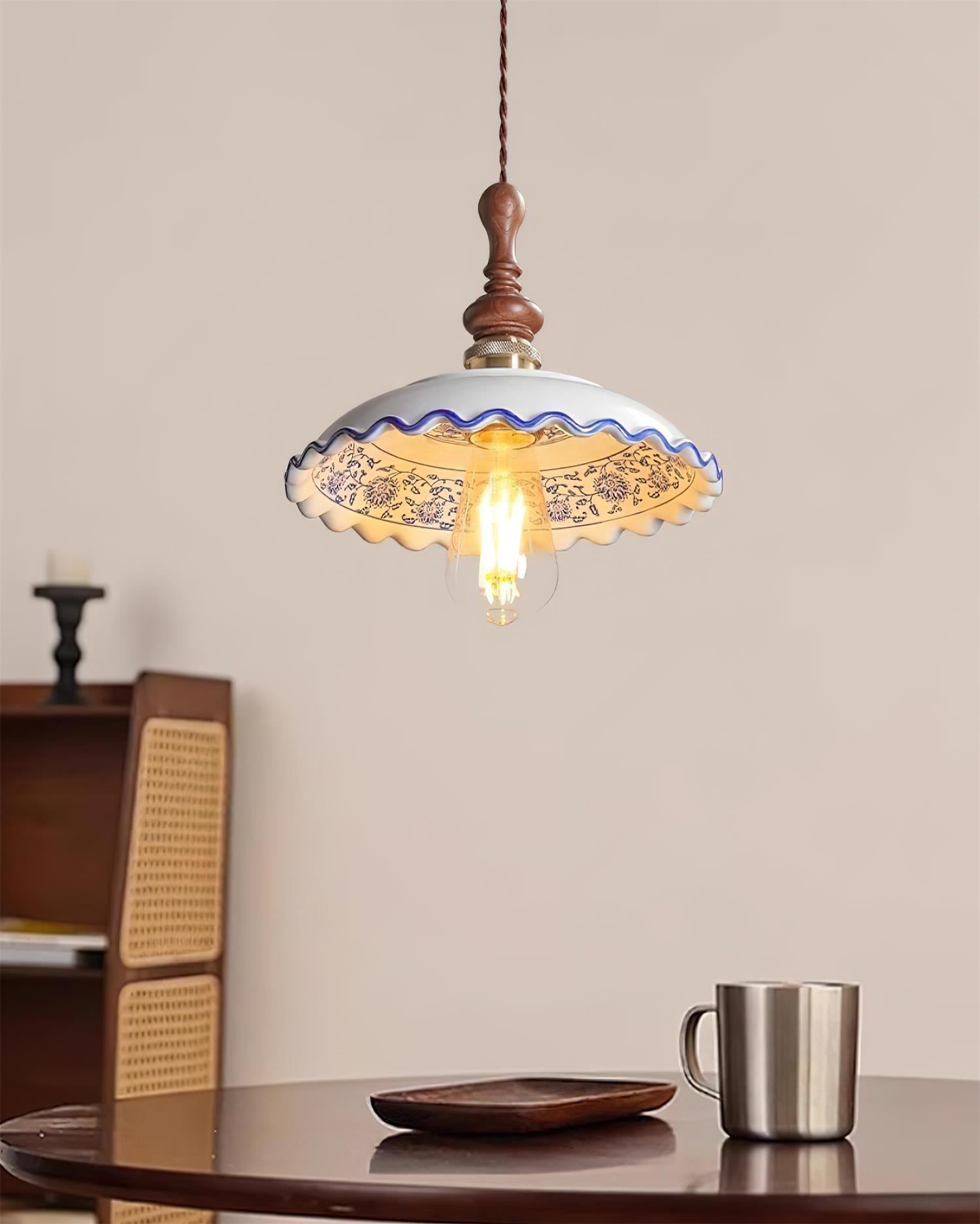 Violla Pendant Lamp Porcelain Floral Accent - Letslighting