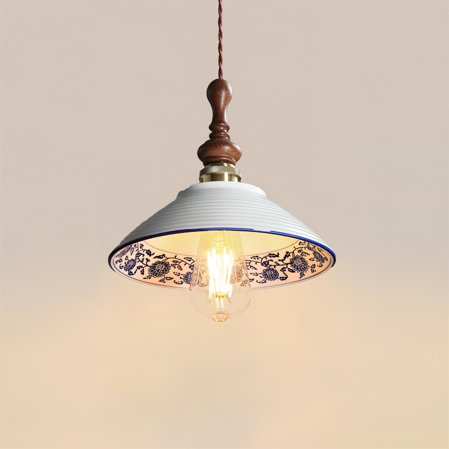 Violla Pendant Lamp Porcelain Floral Accent - Letslighting