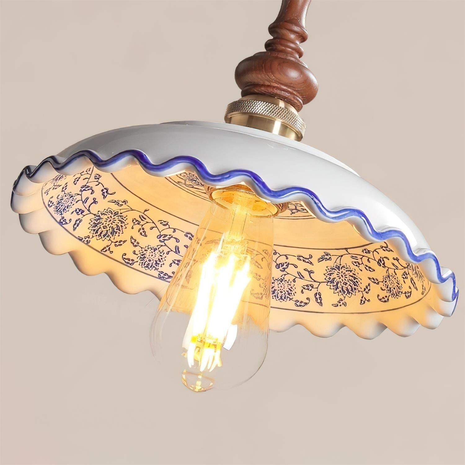 Violla Pendant Lamp Porcelain Floral Accent - Letslighting