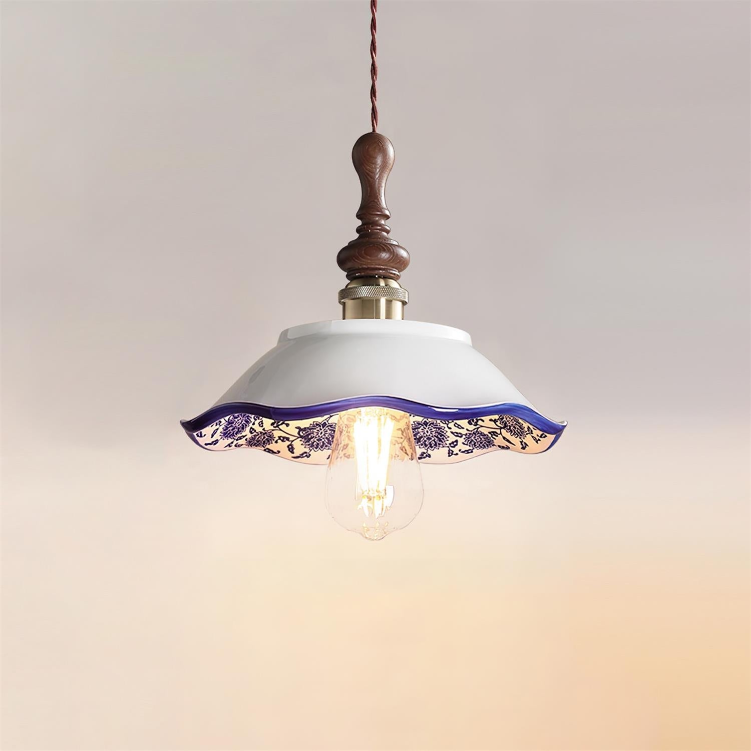 Violla Pendant Lamp Porcelain Floral Accent - Letslighting