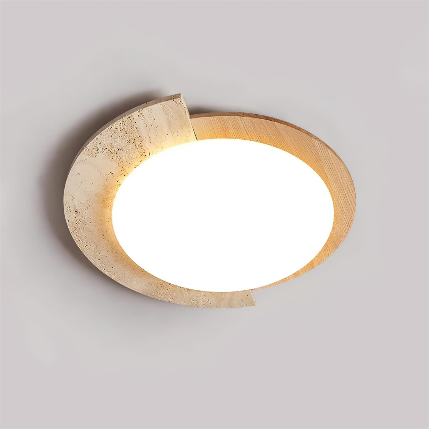 Ritta Travertine Oval LED Ceiling Light