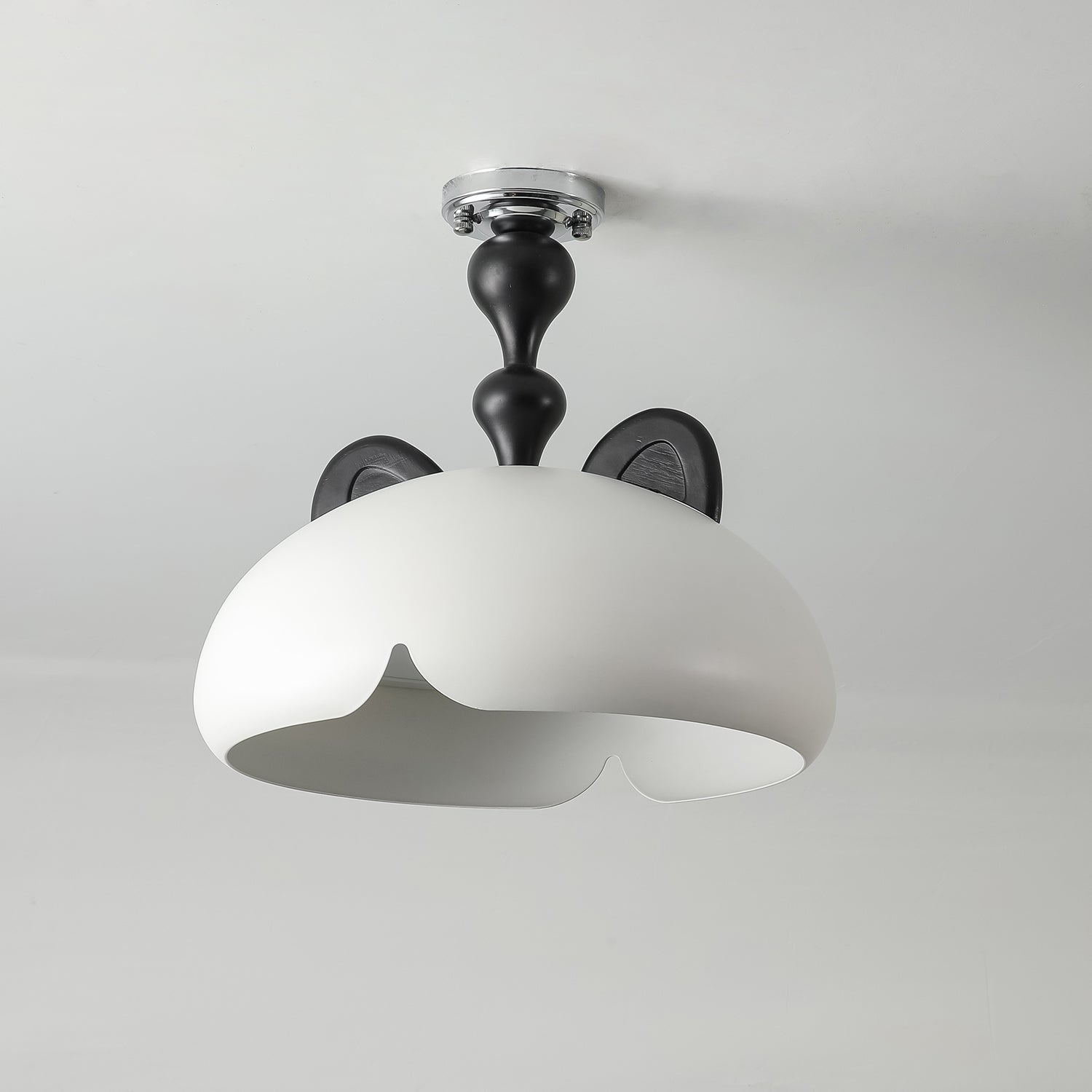 Cat Ceiling Light Glossy Dome Wood Ears - Letslighting