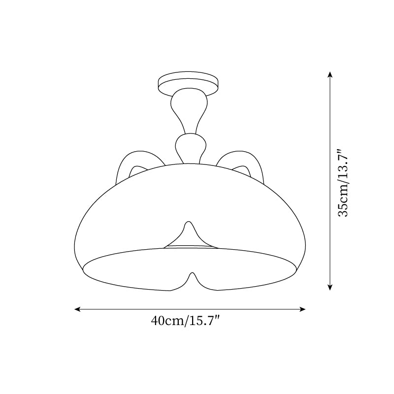 Cat Ceiling Light Glossy Dome Wood Ears - Letslighting