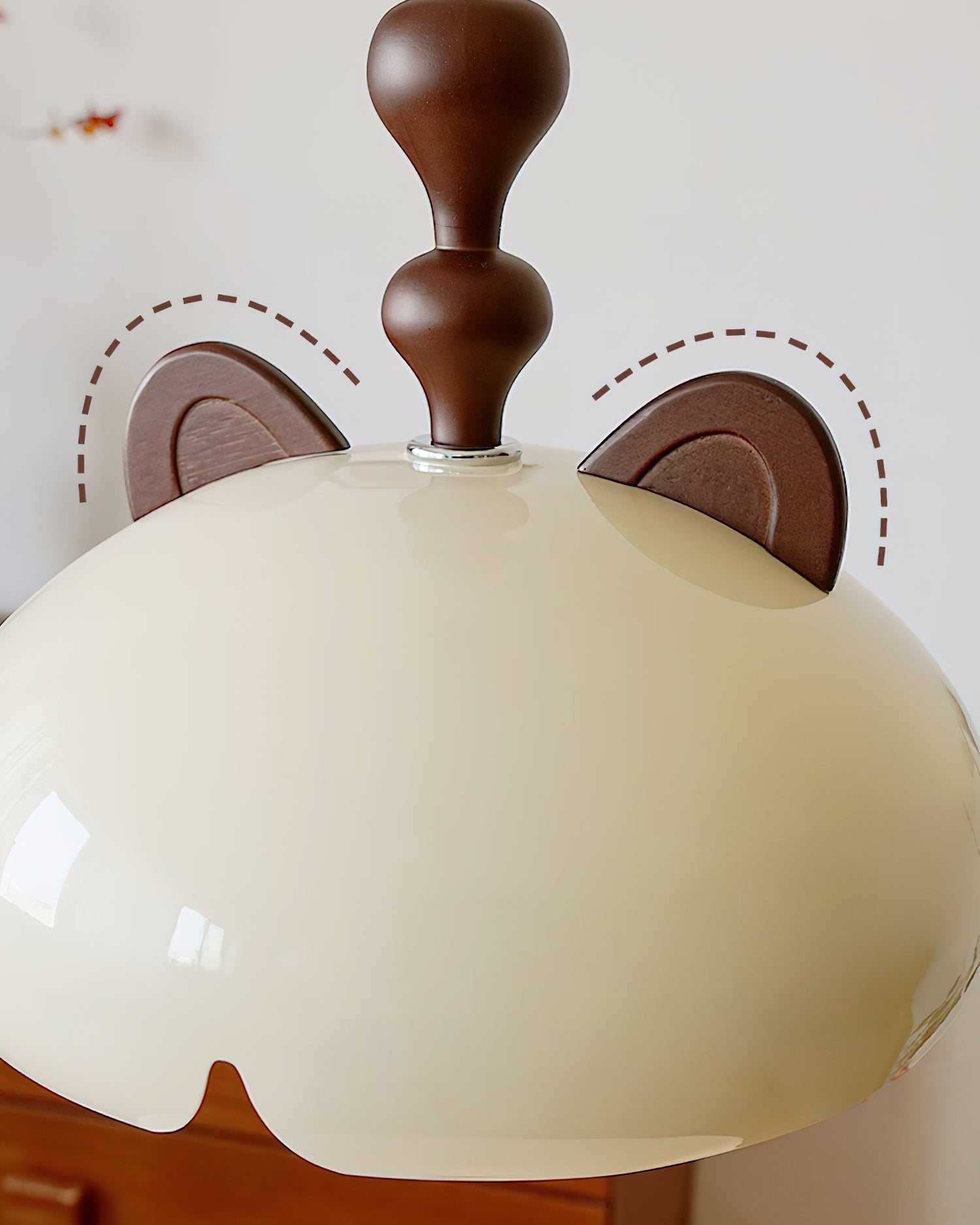 Cat Ceiling Light Glossy Dome Wood Ears - Letslighting