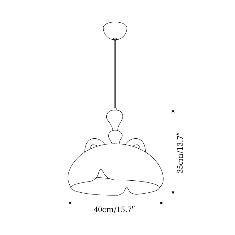 Cat Pendant Lamp Glossy Dome Wood Ears - Letslighting