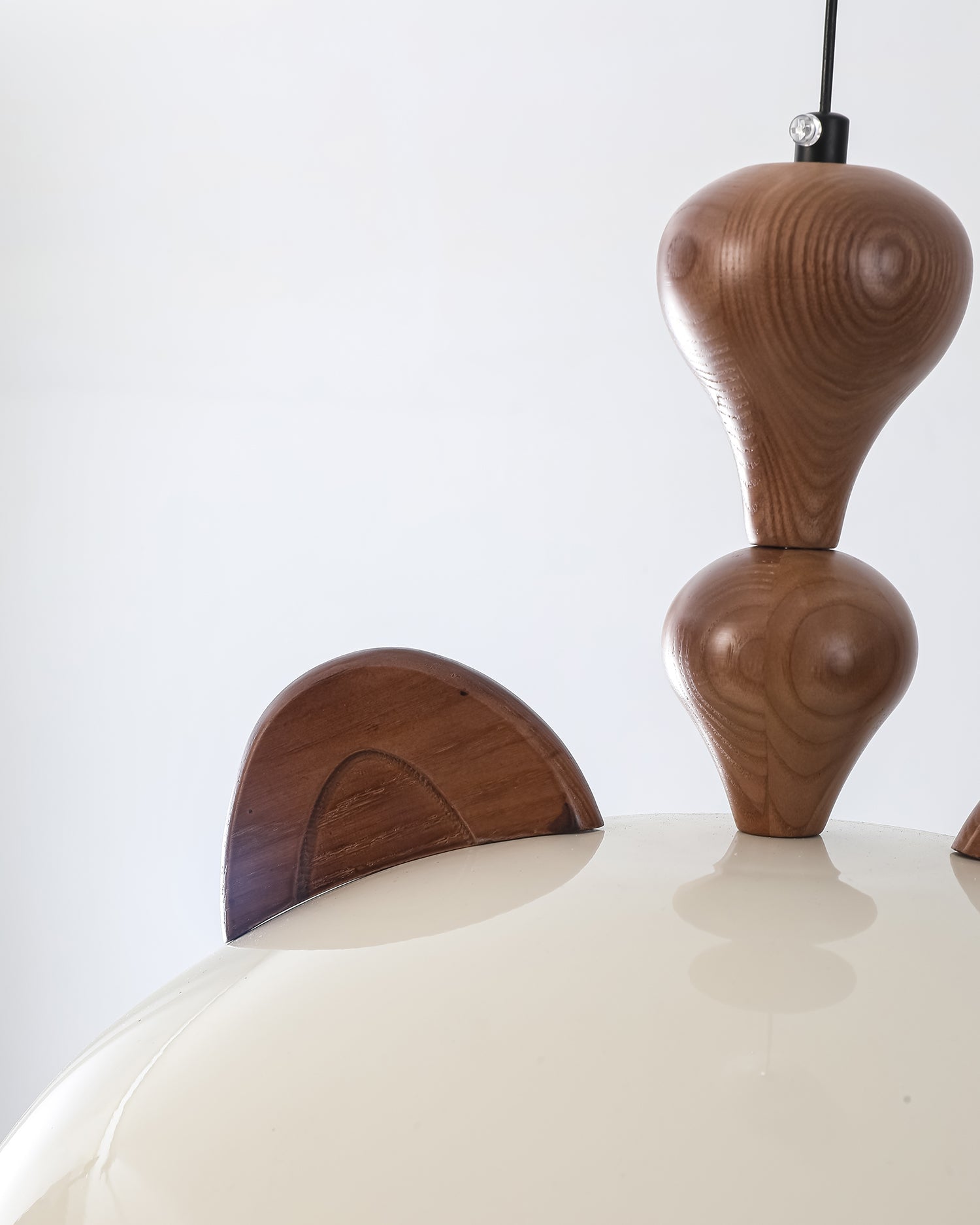 Cat Pendant Lamp Glossy Dome Wood Ears - Letslighting