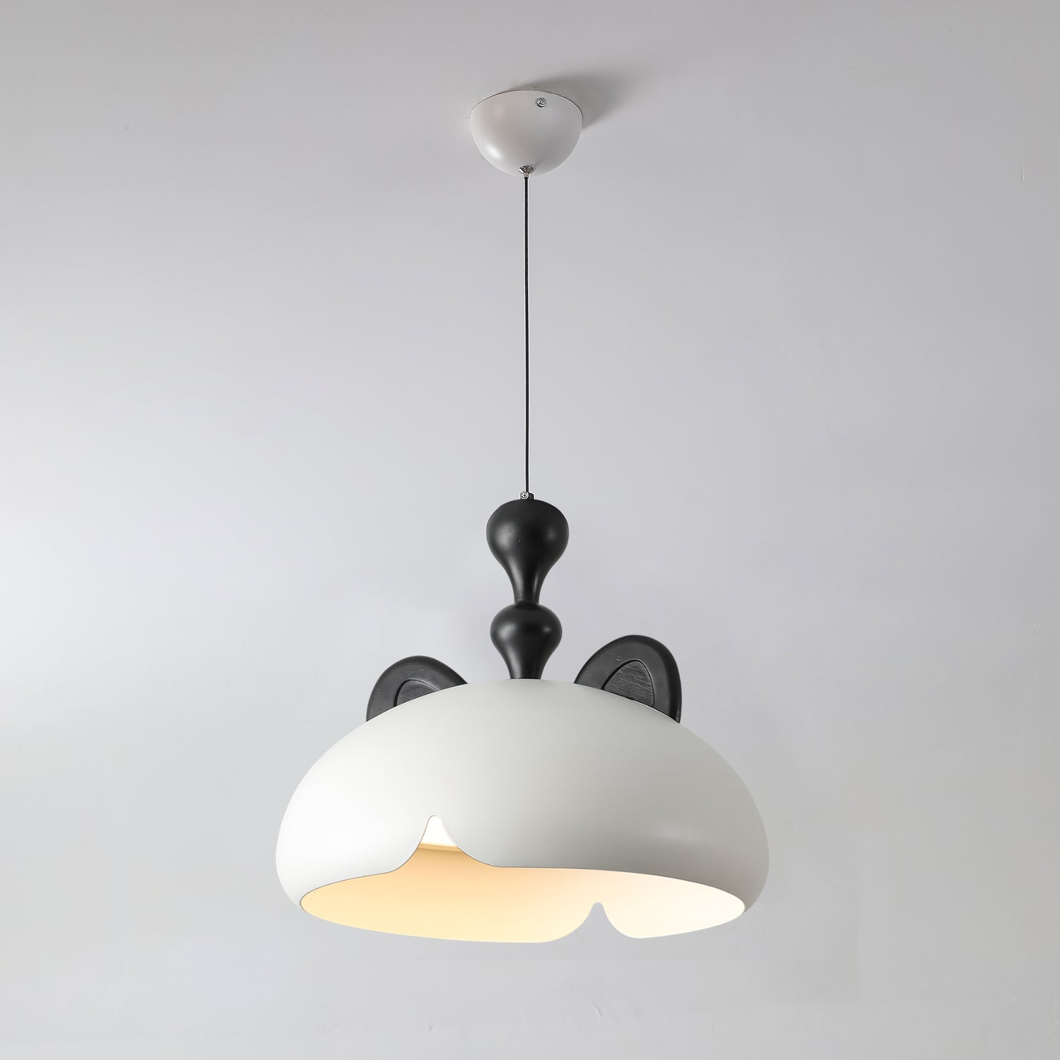 Cat Pendant Lamp Glossy Dome Wood Ears - Letslighting