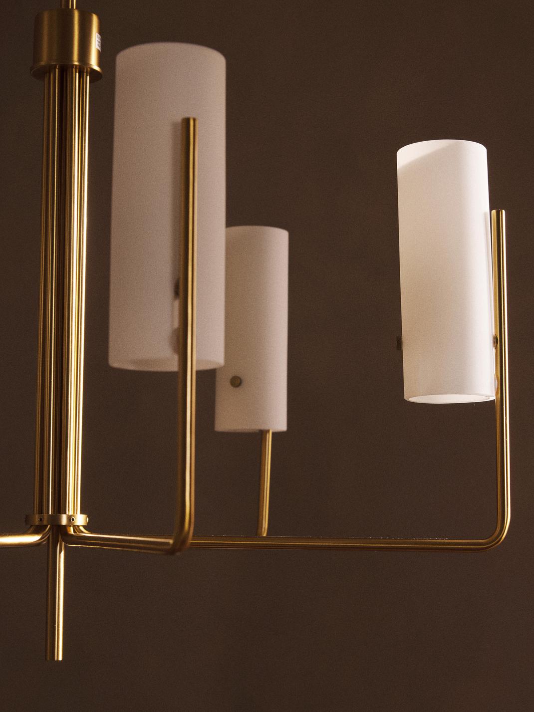 Ivraeus Vintage Industrial Brass Glass Chandelier - Letslighting