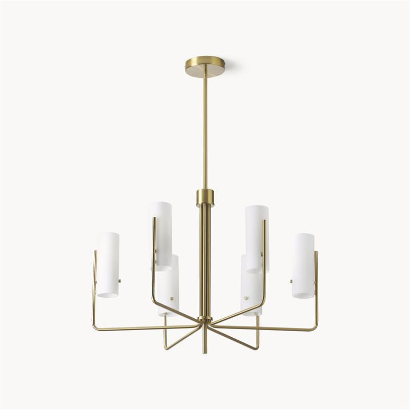 Ivraeus Vintage Industrial Brass Glass Chandelier - Letslighting