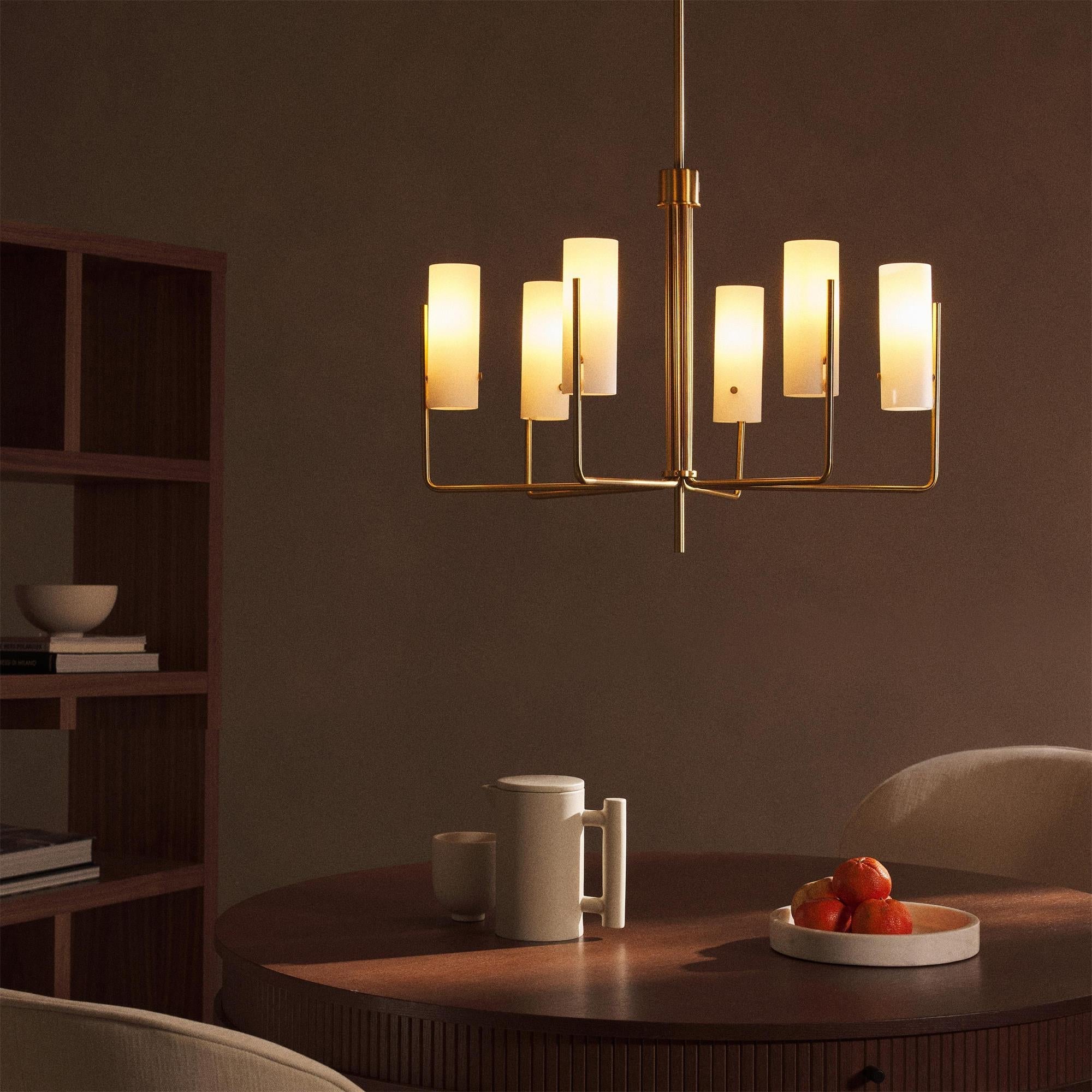 Ivraeus Vintage Industrial Brass Glass Chandelier - Letslighting