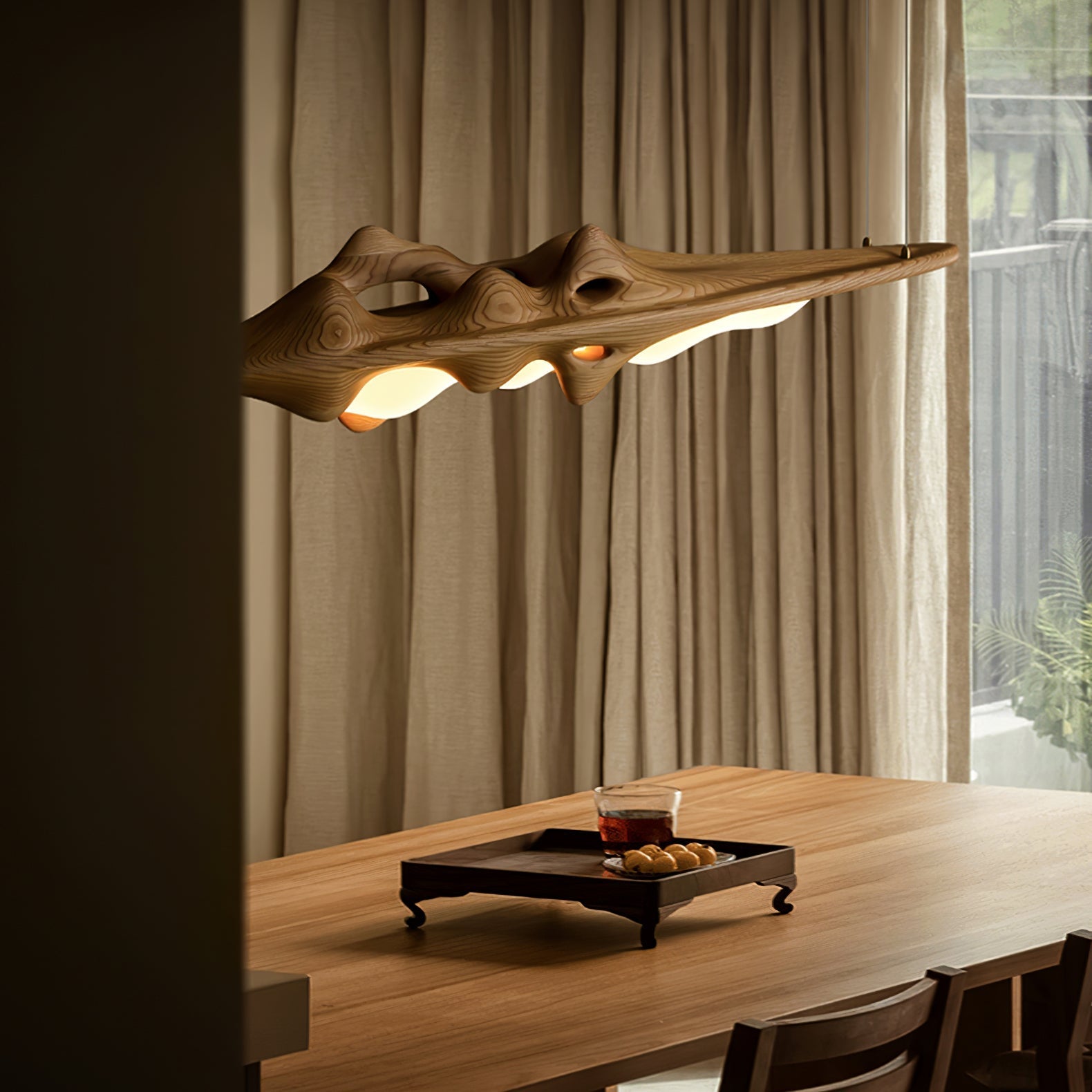 Ulsorira Topographic Wood Pendant Light - Letslighting