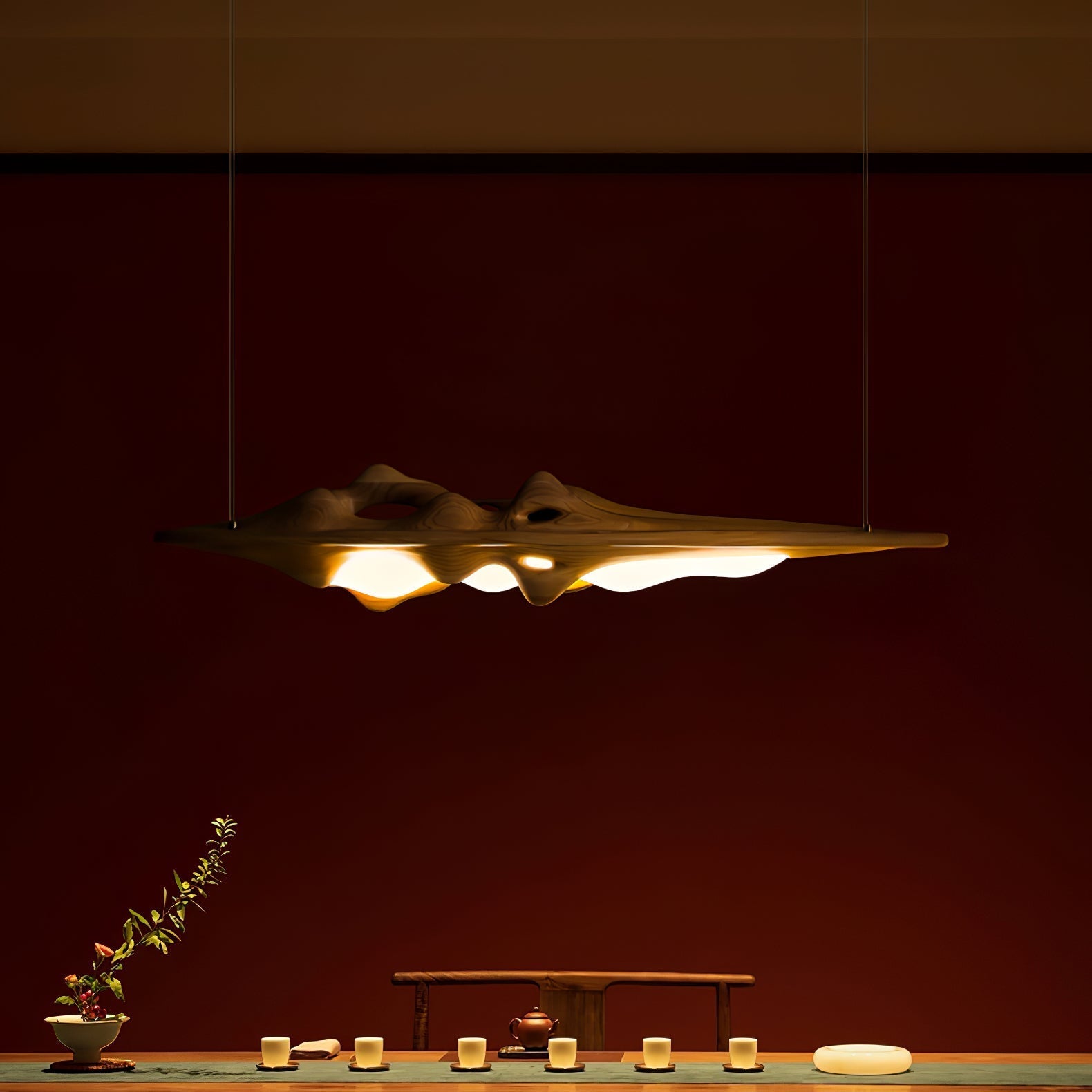 Ulsorira Topographic Wood Pendant Light - Letslighting