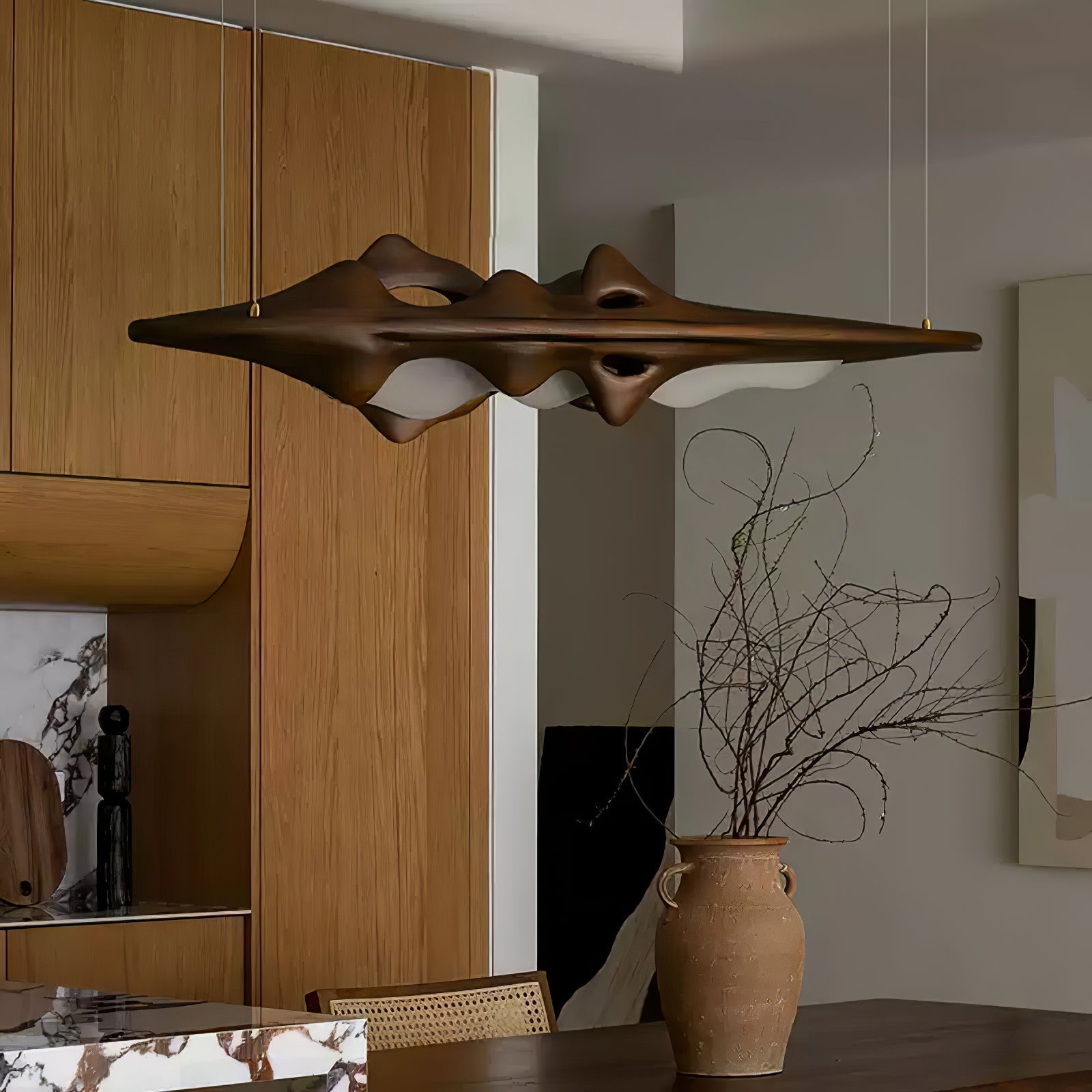 Ulsorira Topographic Wood Pendant Light - Letslighting