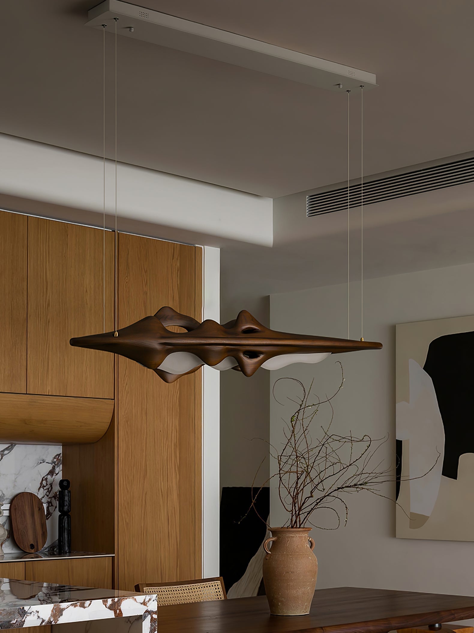 Ulsorira Topographic Wood Pendant Light - Letslighting