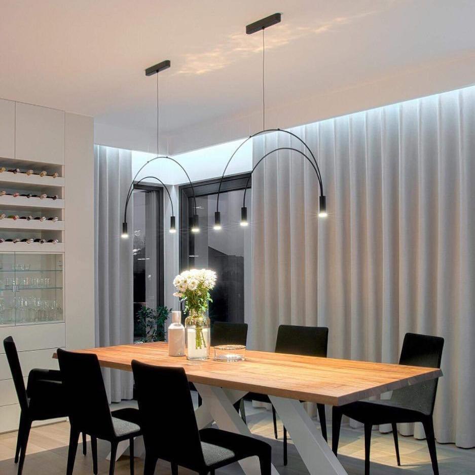 Solara Pendant Lamp Overlapping Cylinder Minimalist Dining Room - Letslighting