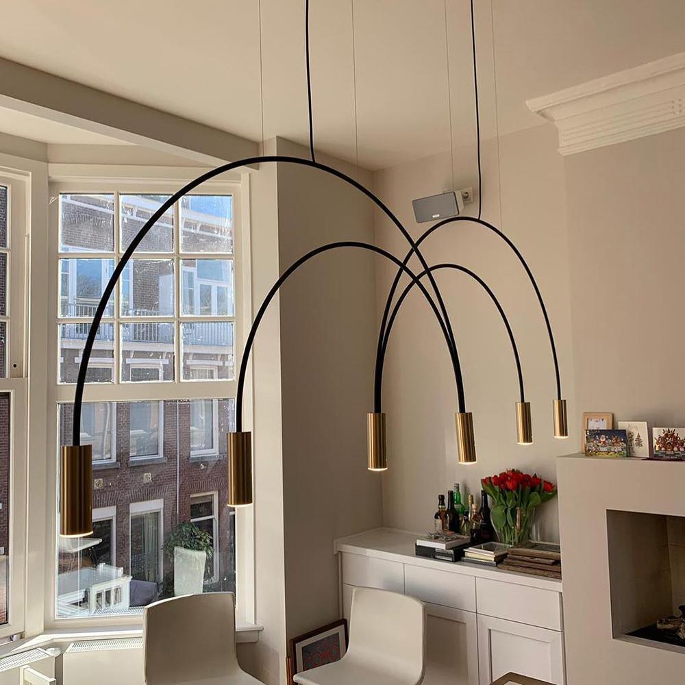 Solara Pendant Lamp Overlapping Cylinder Minimalist Dining Room - Letslighting