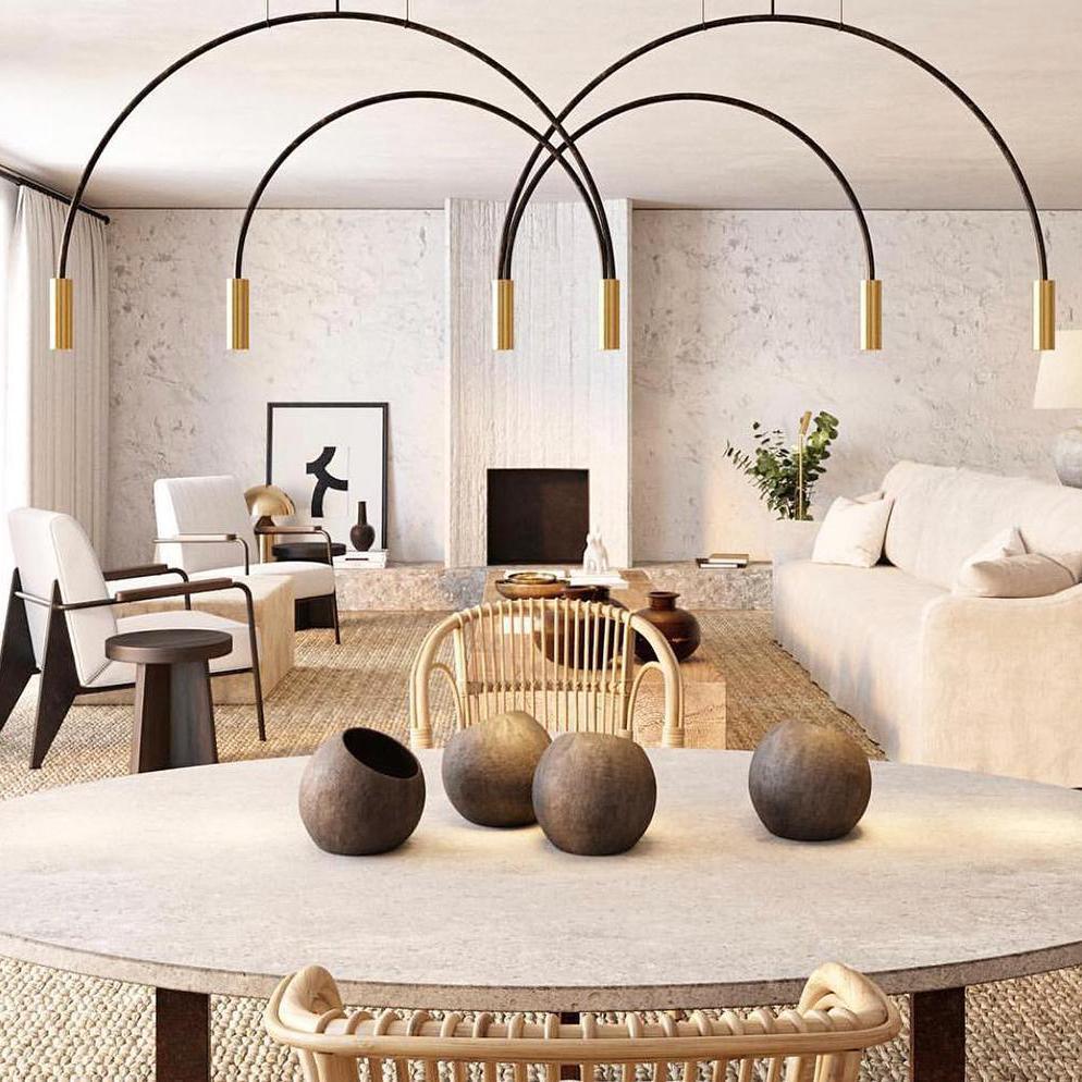 Solara Pendant Lamp Overlapping Cylinder Minimalist Dining Room - Letslighting