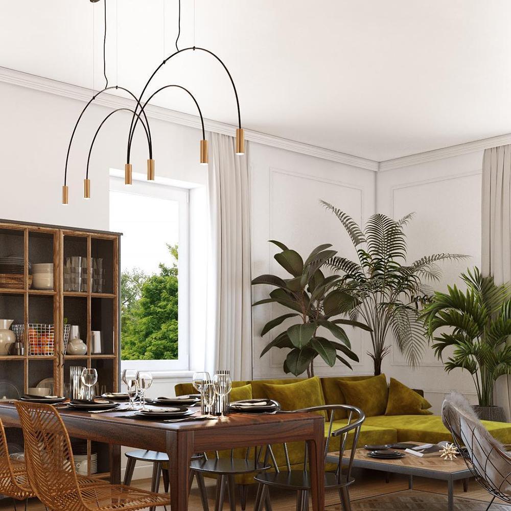 Solara Pendant Lamp Overlapping Cylinder Minimalist Dining Room - Letslighting