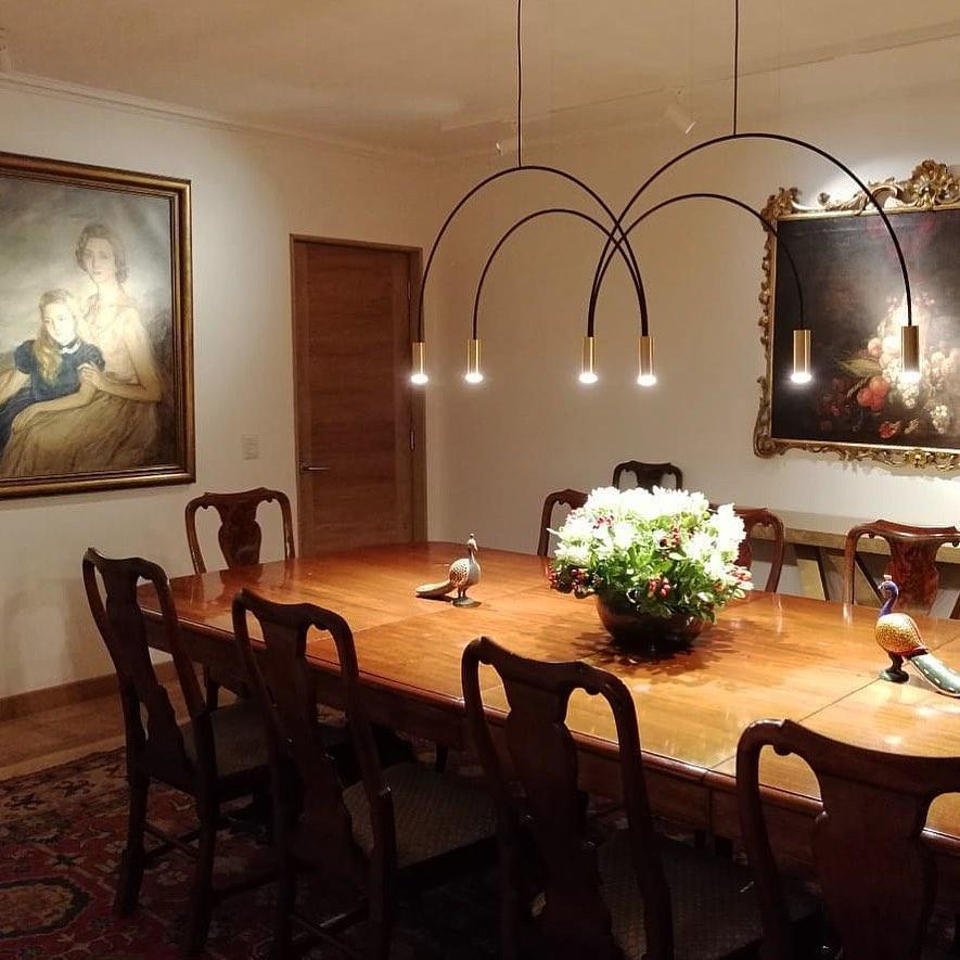 Solara Pendant Lamp Overlapping Cylinder Minimalist Dining Room - Letslighting