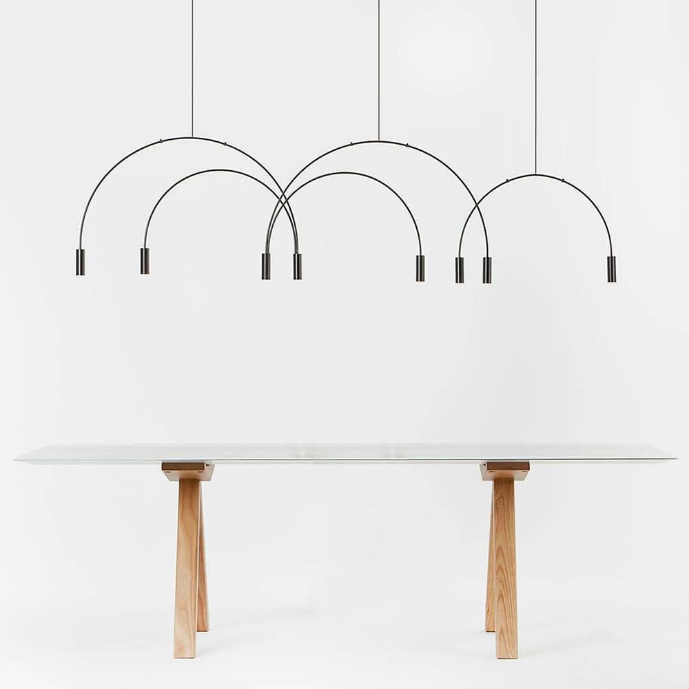 Solara Pendant Lamp Overlapping Cylinder Minimalist Dining Room - Letslighting