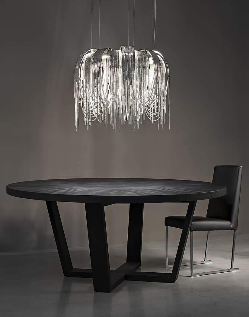Lustra Chandelier Layered Chain Nickel Luxury - Letslighting