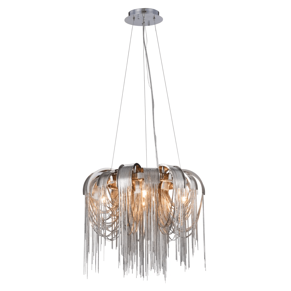 Lustra Chandelier Layered Chain Nickel Luxury - Letslighting