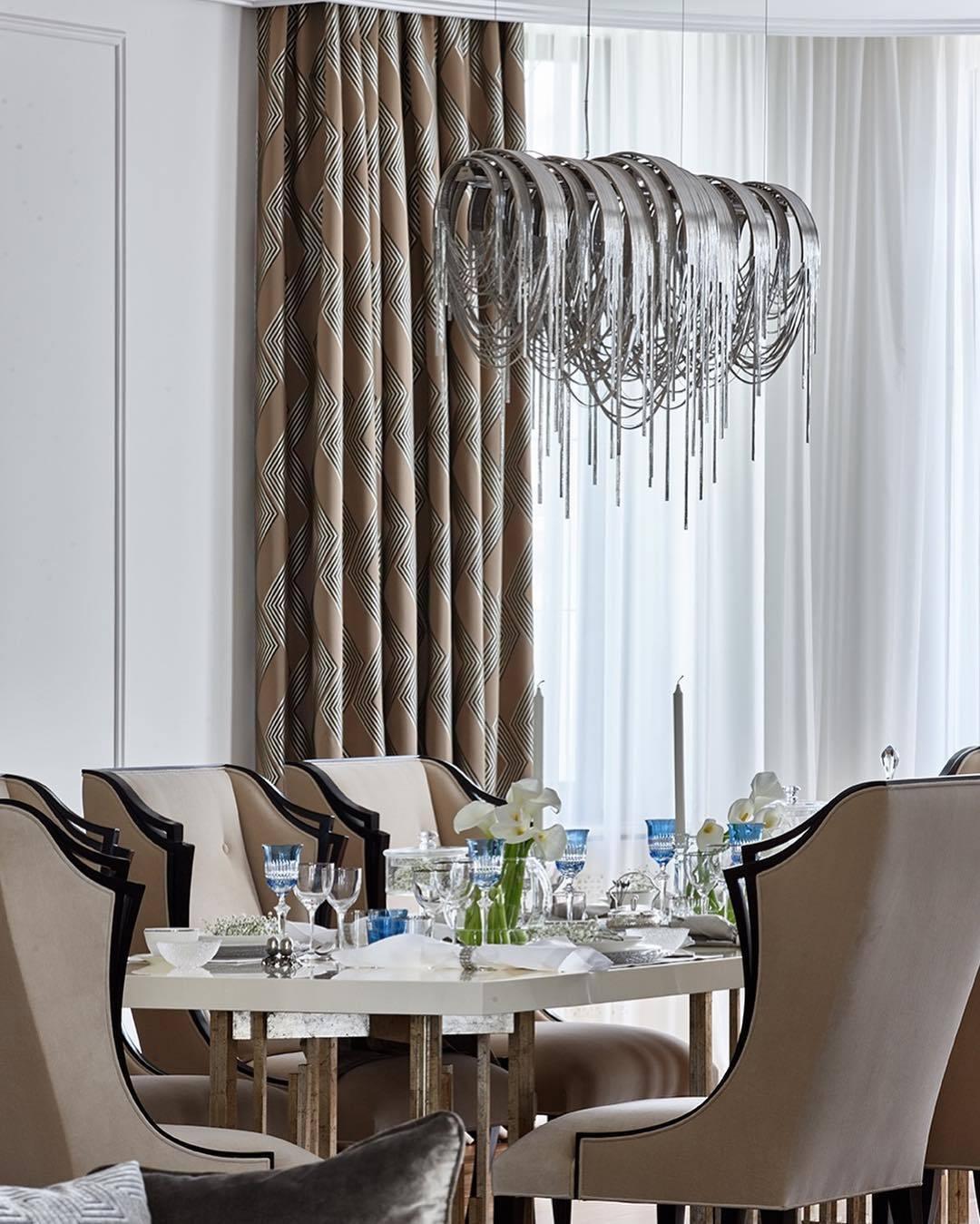 Lustra Chandelier Layered Chain Nickel Luxury - Letslighting