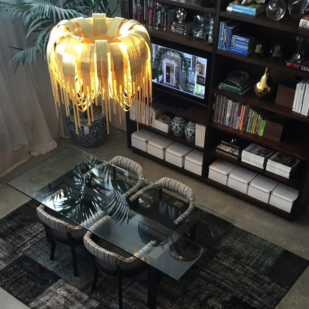 Lustra Chandelier Layered Chain Nickel Luxury - Letslighting