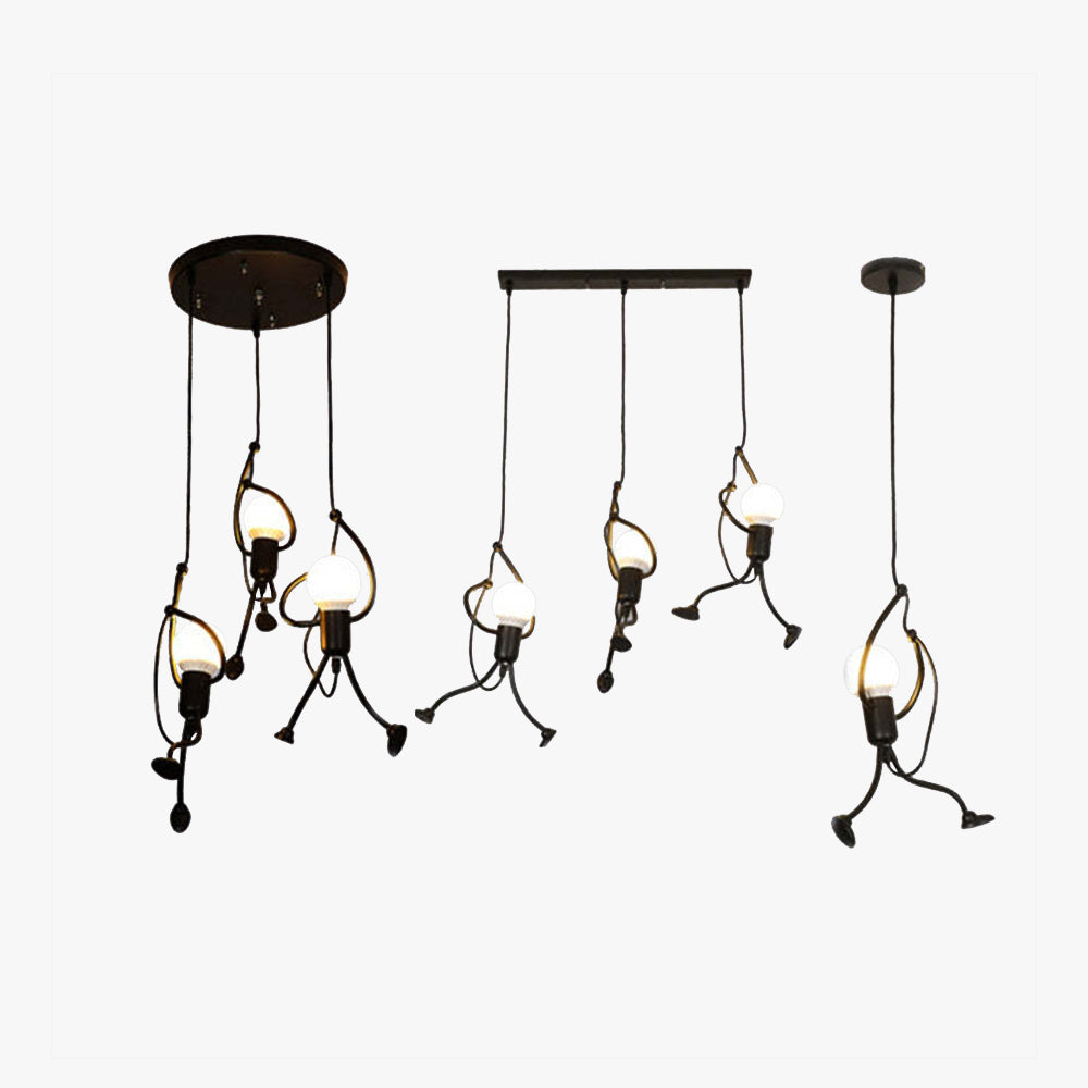 Mira Retro Modern Iron Man Pendant Light Living Room