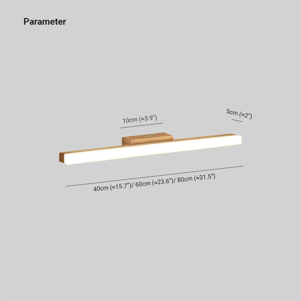 Arisha Modern Minimalist Linear Wooden Wall Lamp, Wood/Walnut