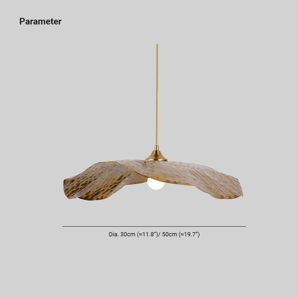 Carins Natural Lotus Leaf Metal Pendant Light