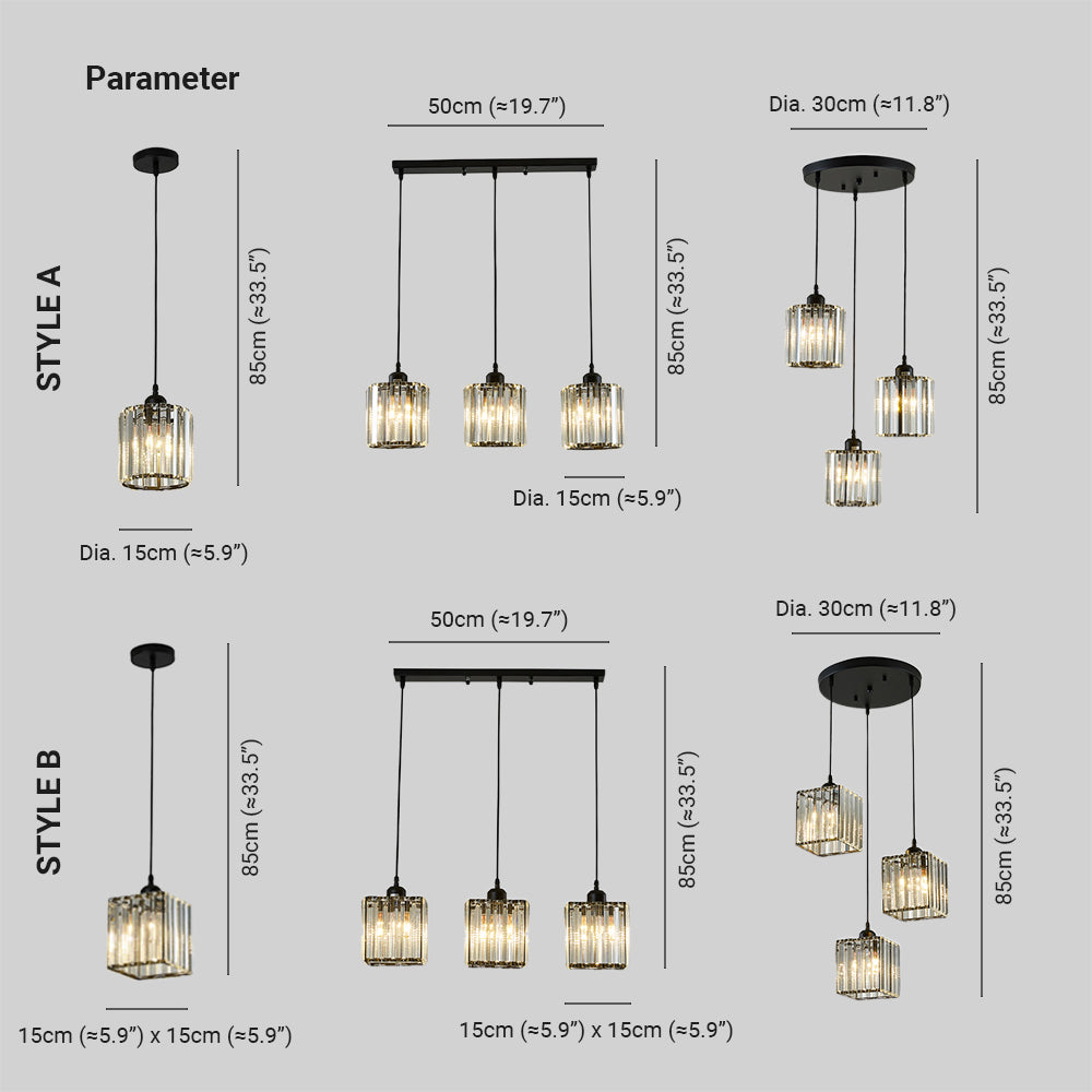 Arisha Modern Cluster Cylinder Glass Pendant Light
