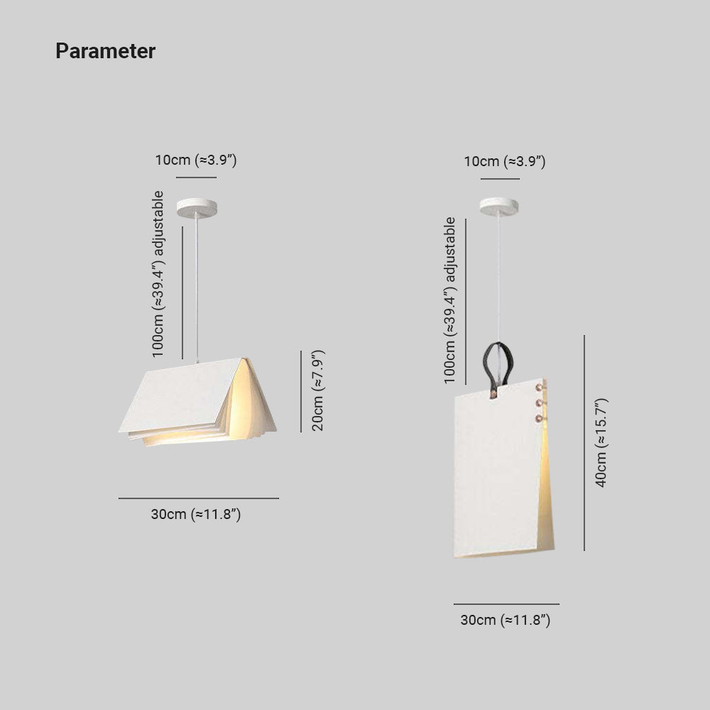 Arisha Artistic Book Shape Fabric Pendant Light