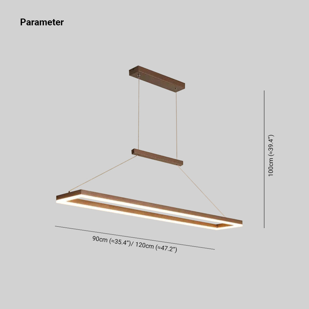 Arisha Modern Rectangular Pendant Light Coffee Dining Room - Letslighting