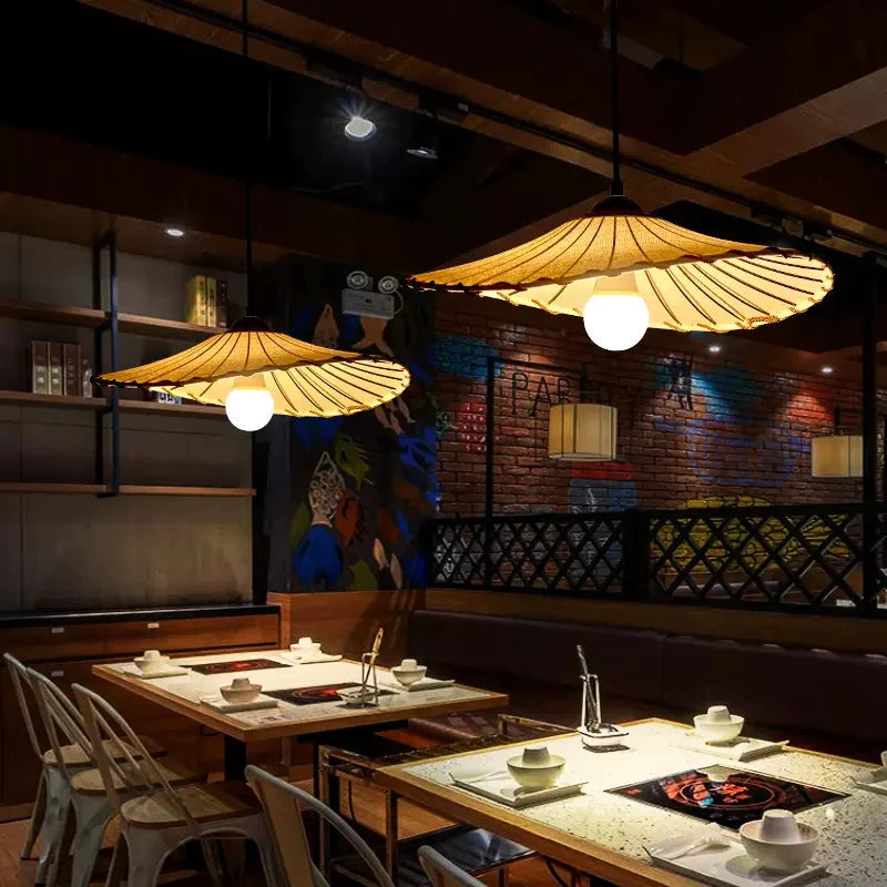 Avi Wabi-Sabi Retro LED Pendant Light Fabric/Metal Dining/Living Room