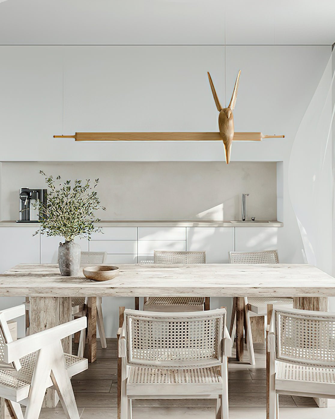 Varinisra Sculptural Oak Pendant Light - Letslighting
