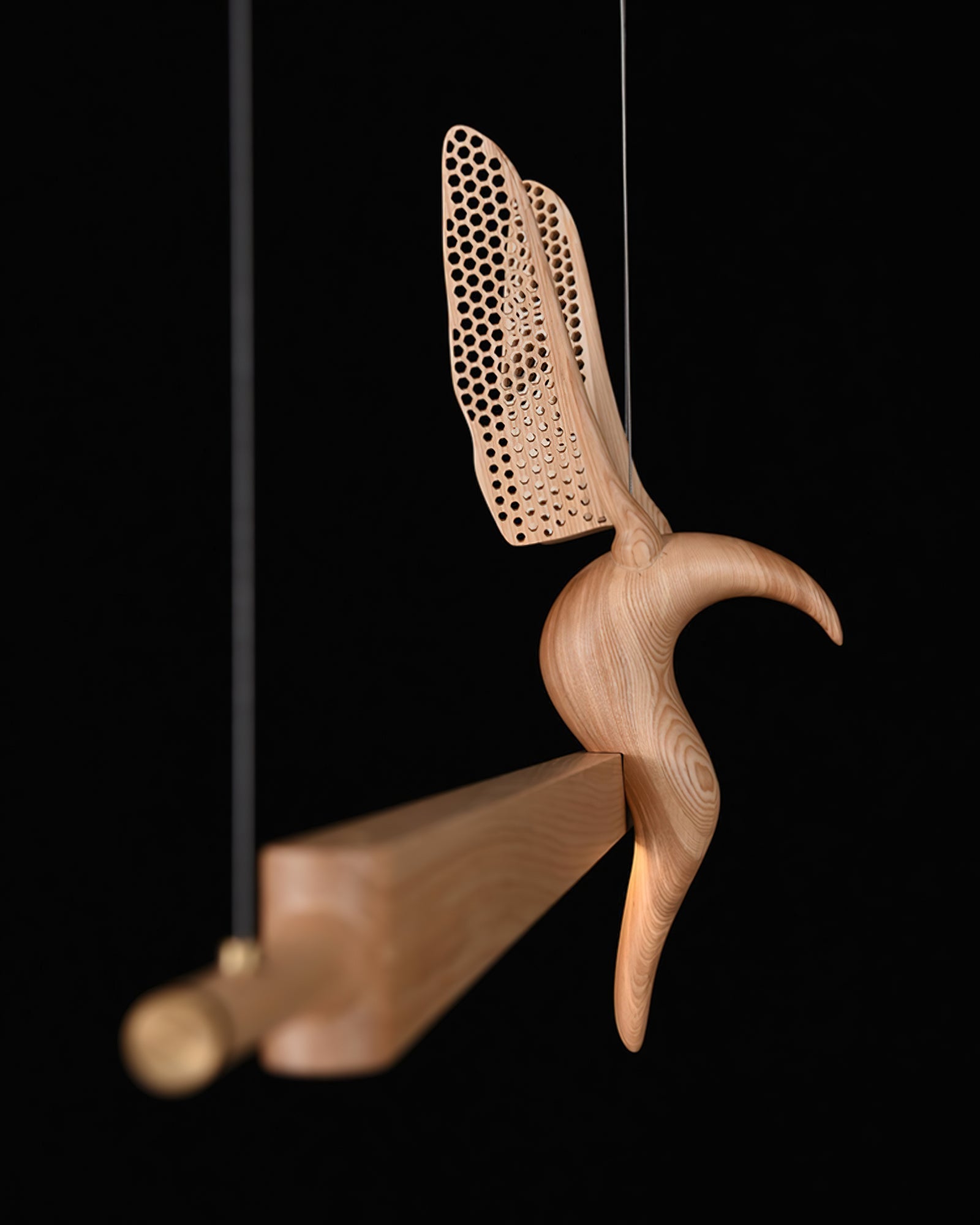 Varinisra Sculptural Oak Pendant Light - Letslighting