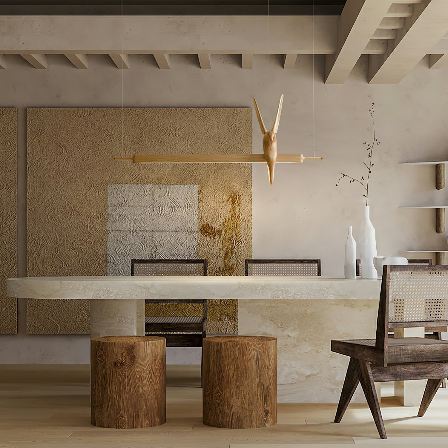 Varinisra Sculptural Oak Pendant Light - Letslighting