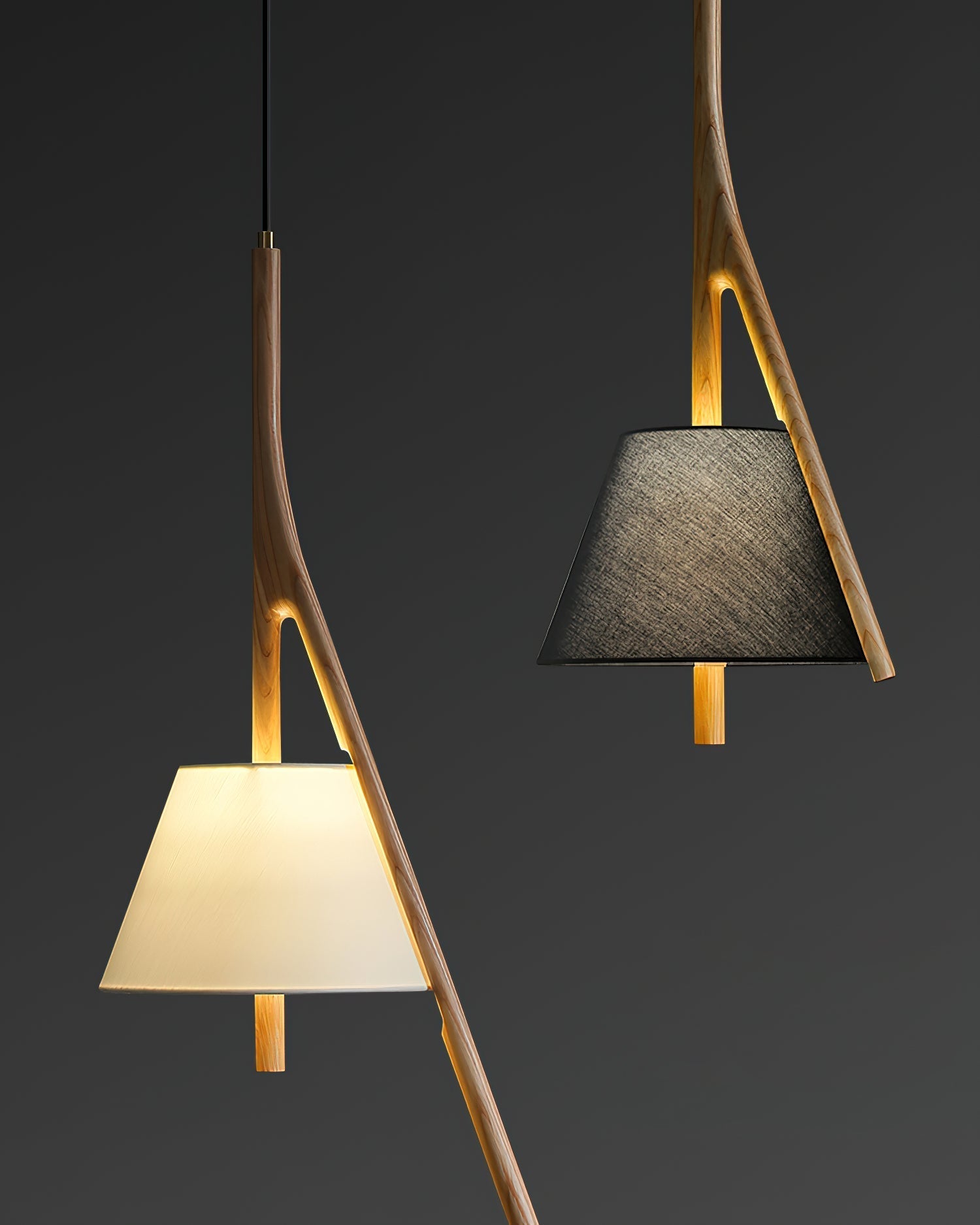 Zovenarae Triangular Wood Pendant Light - Letslighting