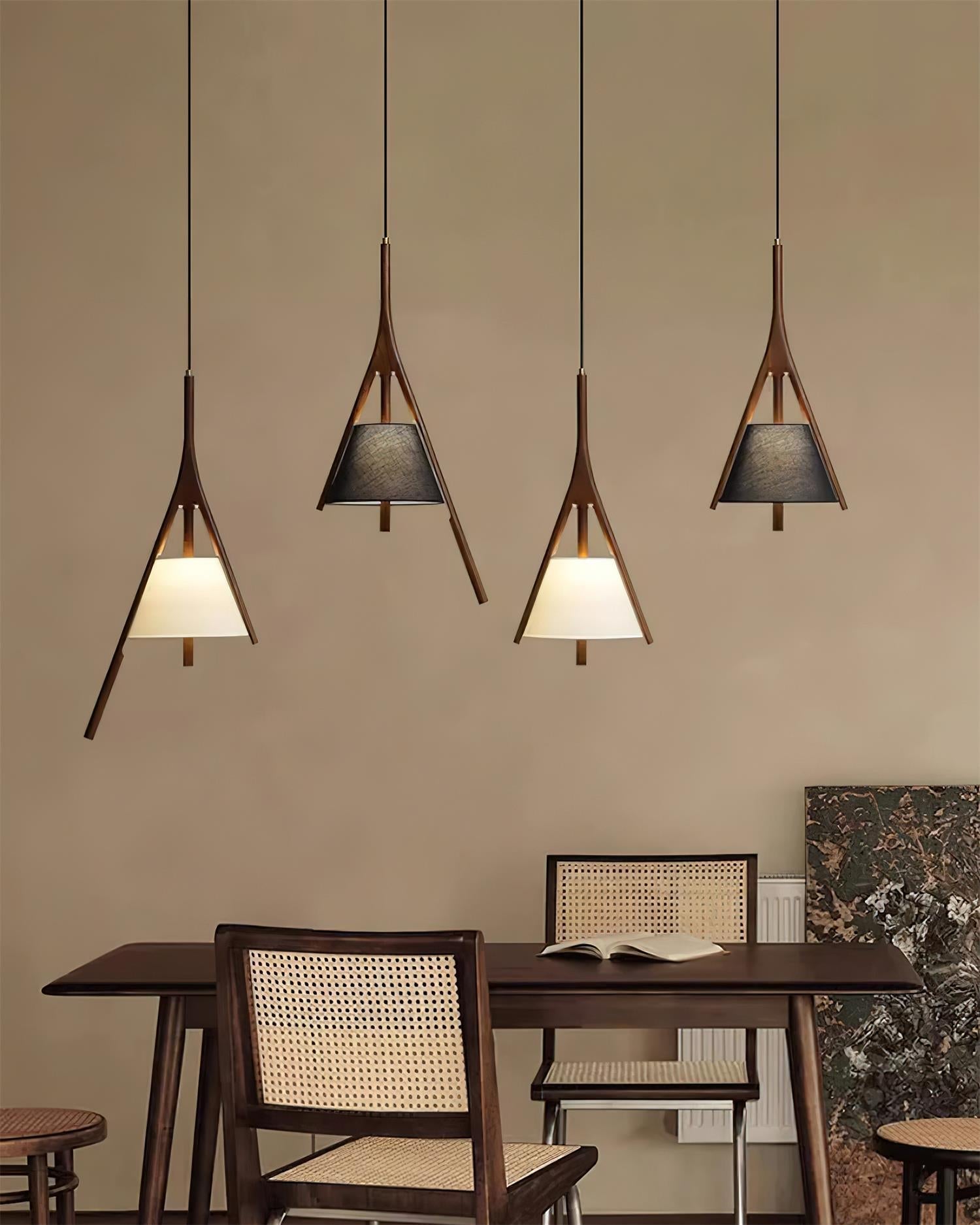 Zovenarae Triangular Wood Pendant Light - Letslighting