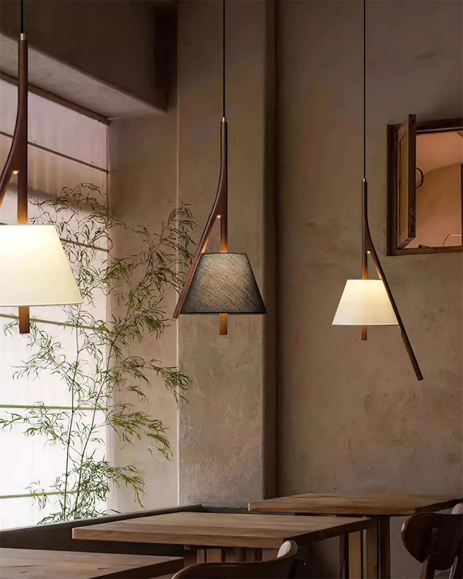 Zovenarae Triangular Wood Pendant Light - Letslighting