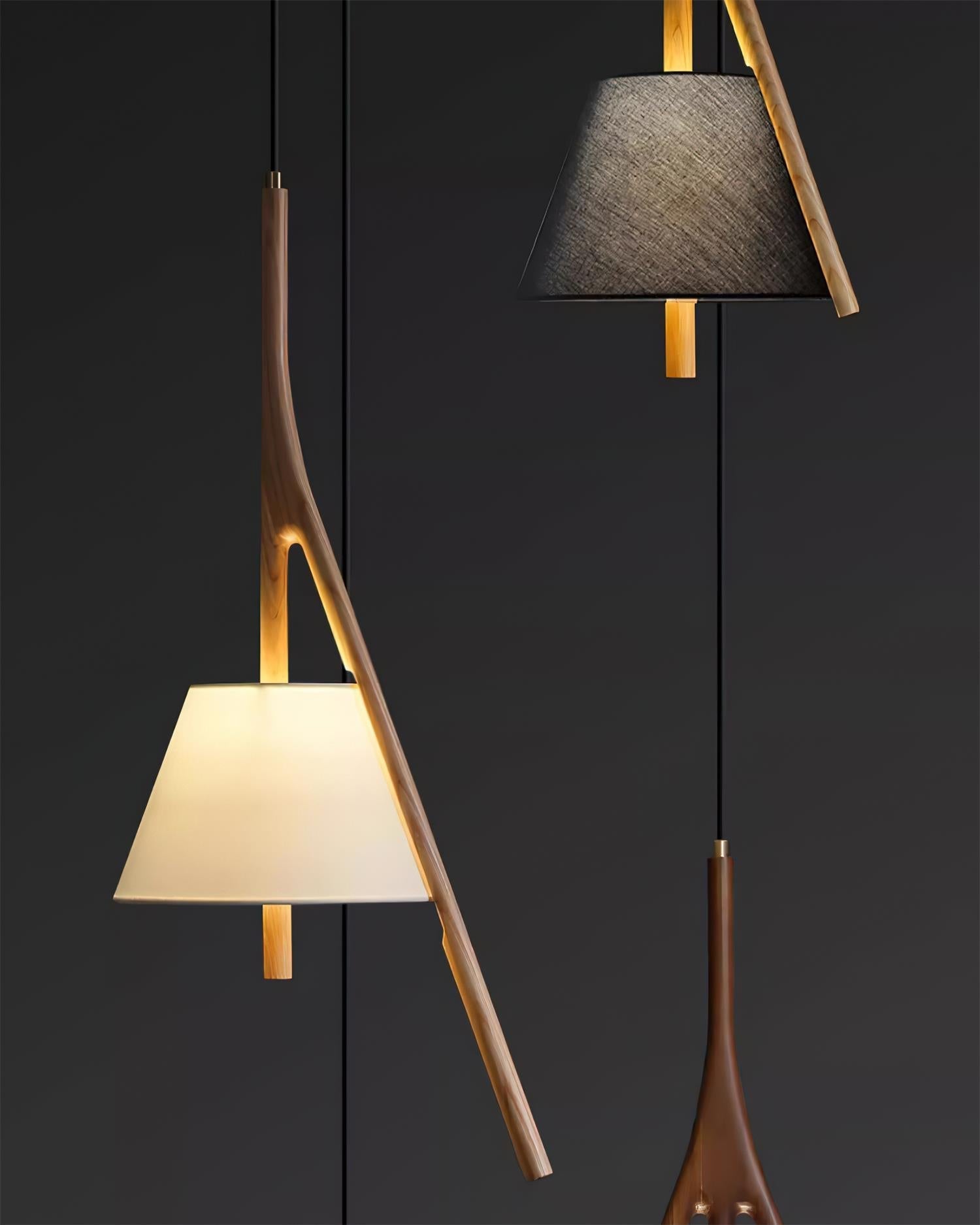 Zovenarae Triangular Wood Pendant Light - Letslighting