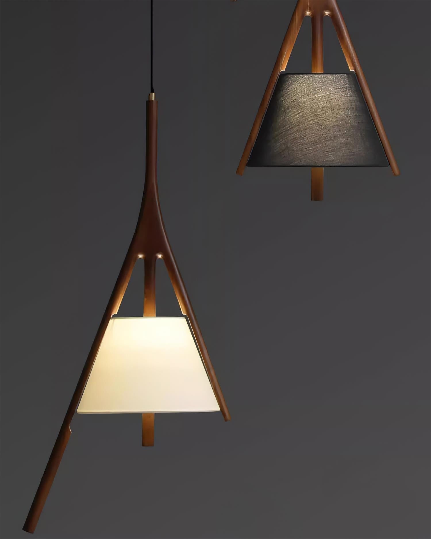 Zovenarae Triangular Wood Pendant Light - Letslighting
