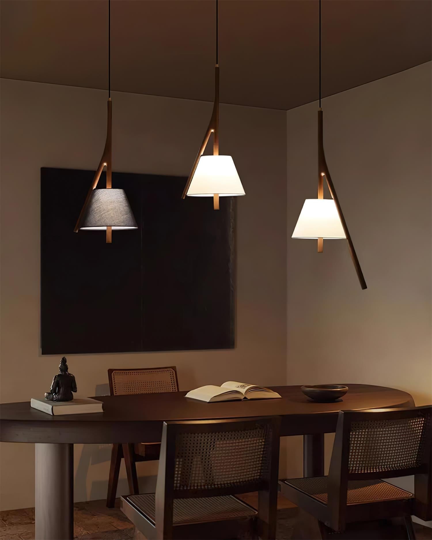 Zovenarae Triangular Wood Pendant Light - Letslighting